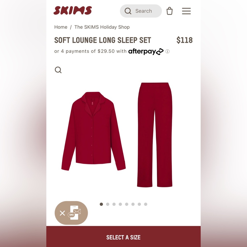 Skims Soft Lounge Long Sleep Set | Brick